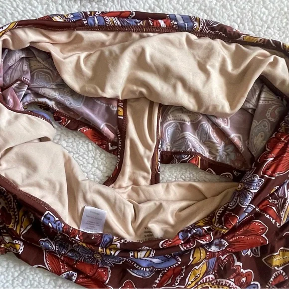 Garnet Hill mahogany paisley tankini size 10/14 - Picture 8 of 13